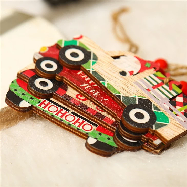 Wooden Car Christmas Ornaments Made In China